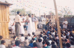 Celebrating Independence Day at one of the child labourer school